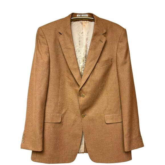 HICKEY FREEMAN Twine Brown Basketweave Texture Silk Wool Blend Sport Coat - Picture 5 of 10